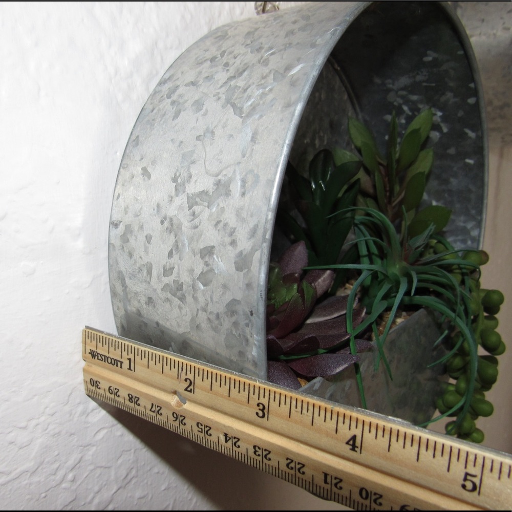 Galvanized Hanging Succulent Garden Planter - Picture 8 of 8